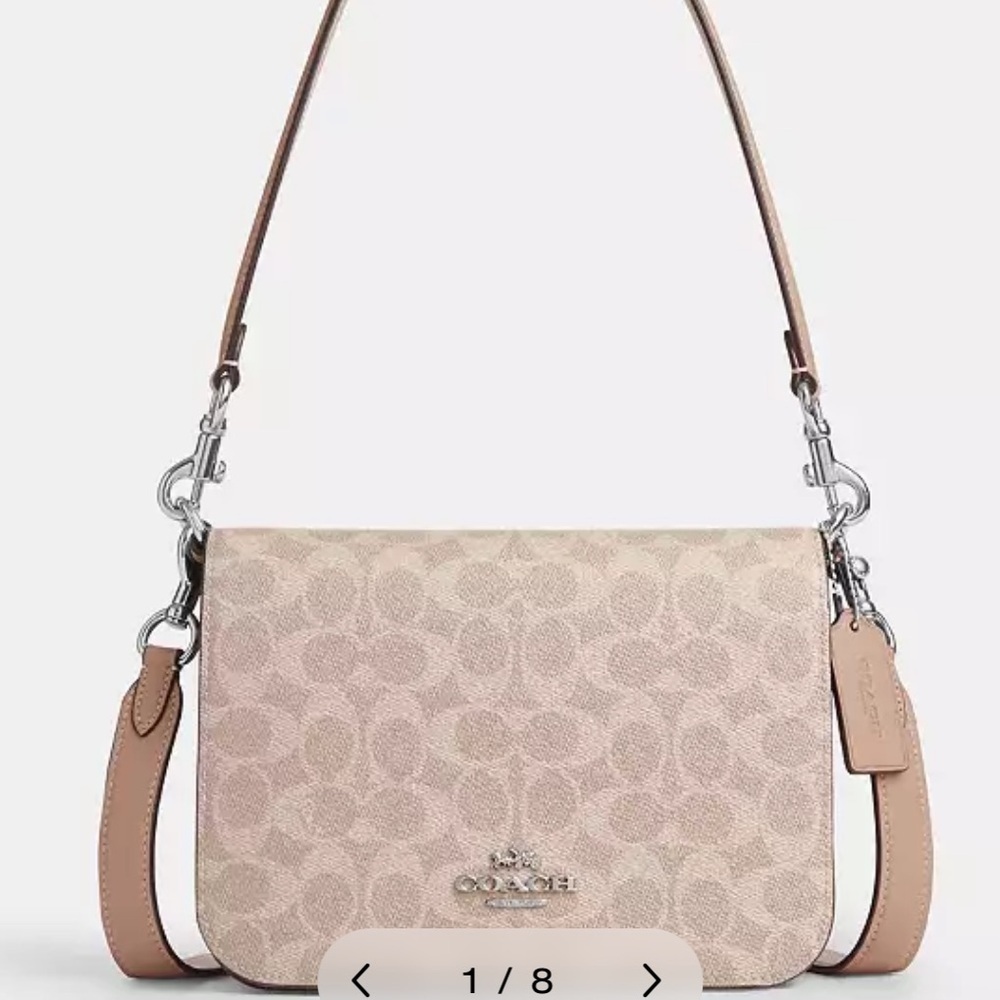 New Coach Quinn Bag In Signature Canvas Beige Crossbody Bag - Picture 2 of 12